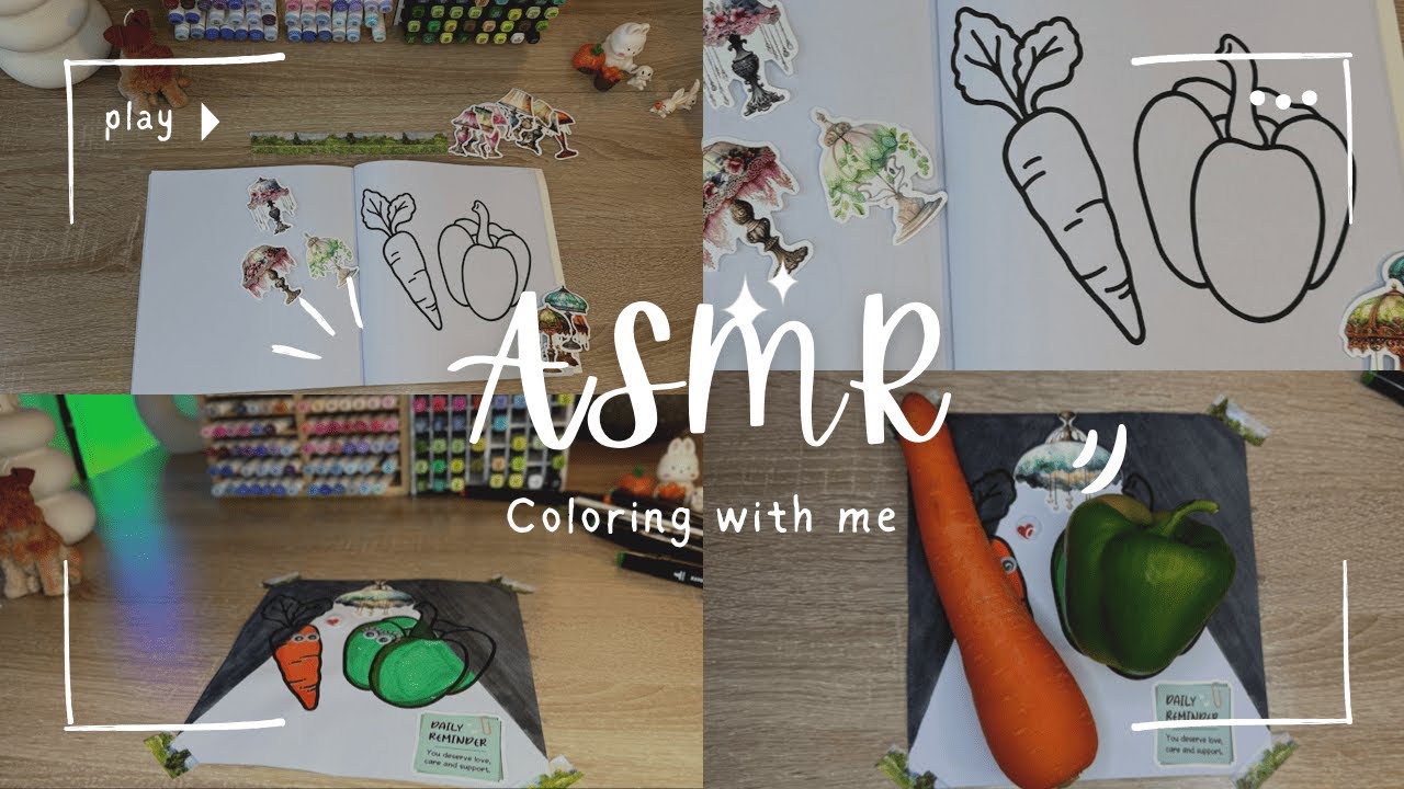😱😍 How to Bring Vegetables to Life 😱😍 ASMR Coloring | No Talking | Cozy Marker Sounds