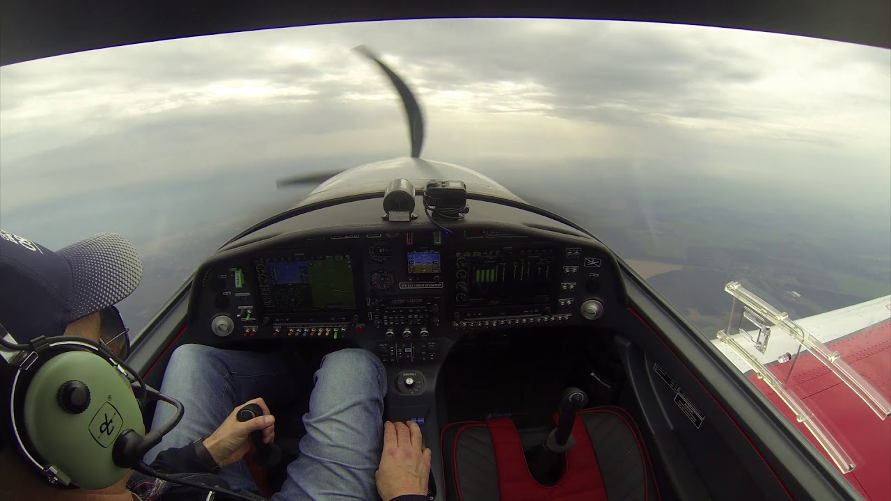 Stall or stalling Bristell aircraft. Back camera. 2020