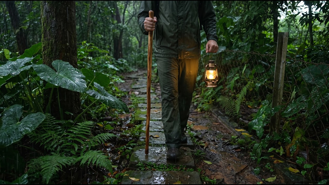 Relaxing Rain Walk ☔ BGR Township, Assam