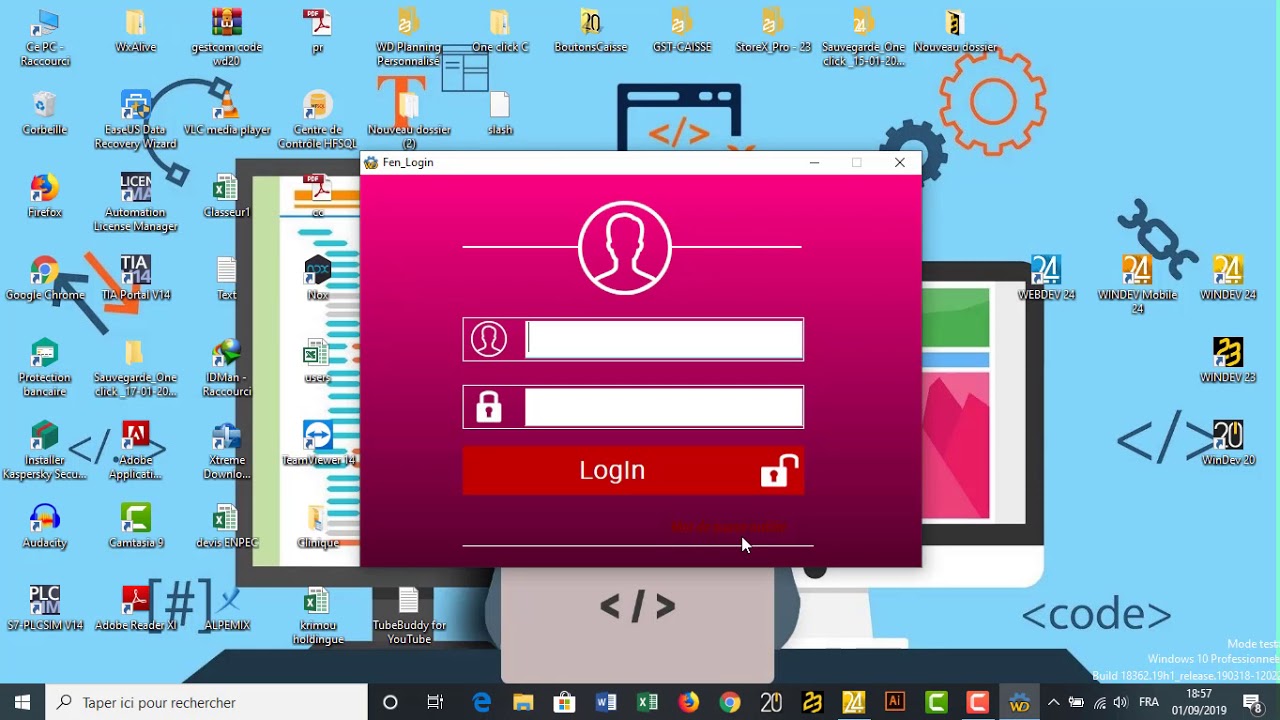 Windev cours 01 : Gestion Login simple avec droits d'accès