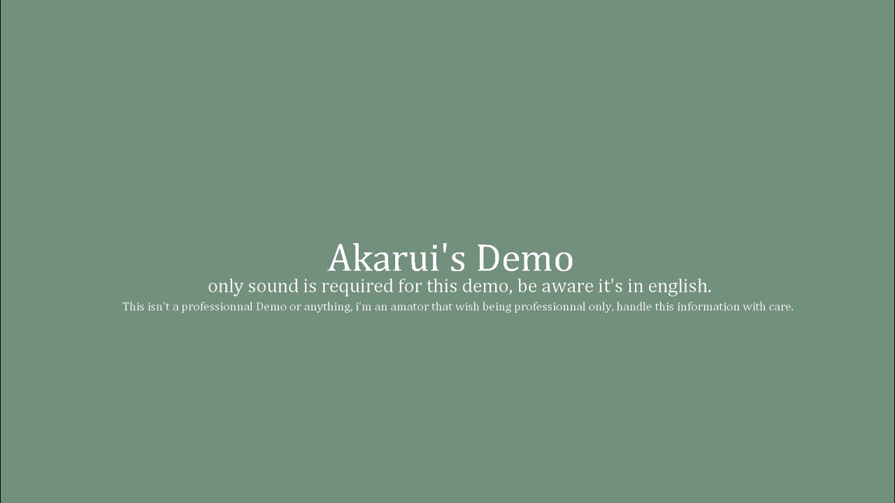 First Voice Acting Demo 