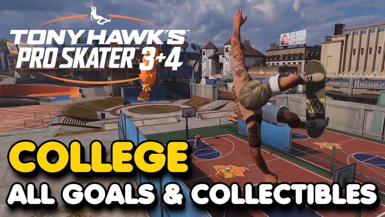 Tony Hawk's Pro Skater 3+4 - COLLEGE All Goals and Collectibles
