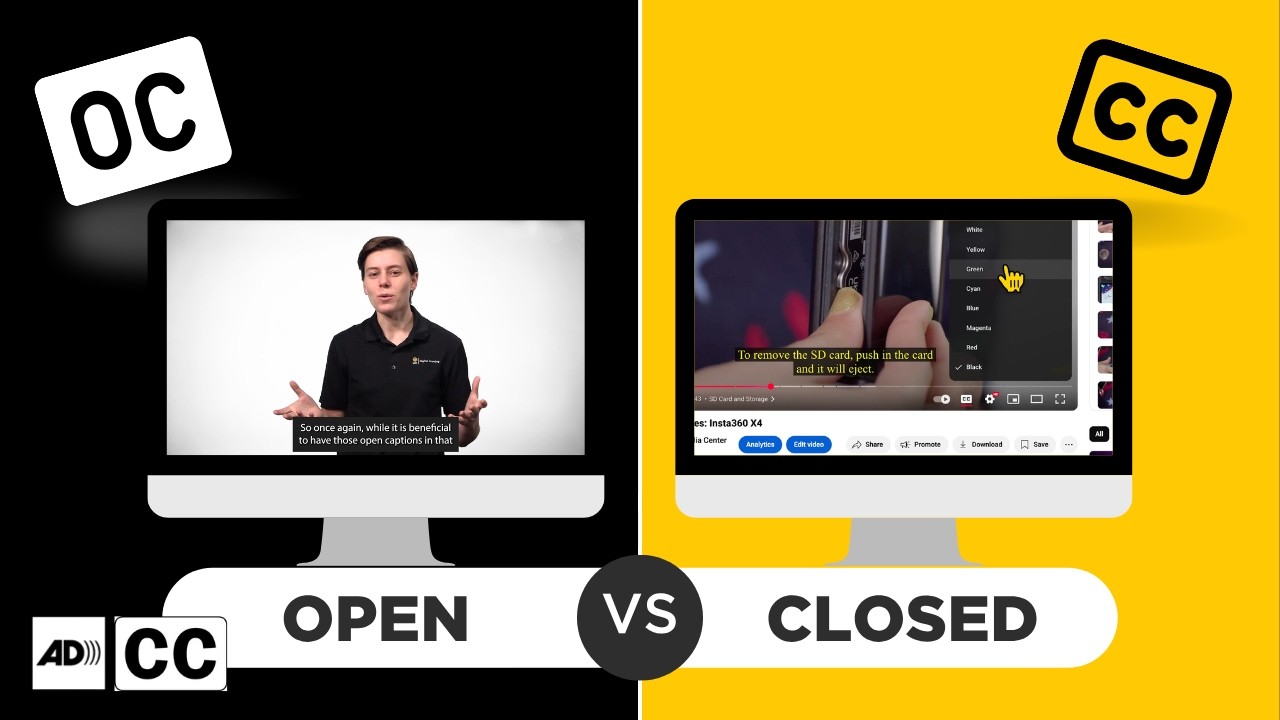 Open vs Closed Captions (with Audio Descriptions)