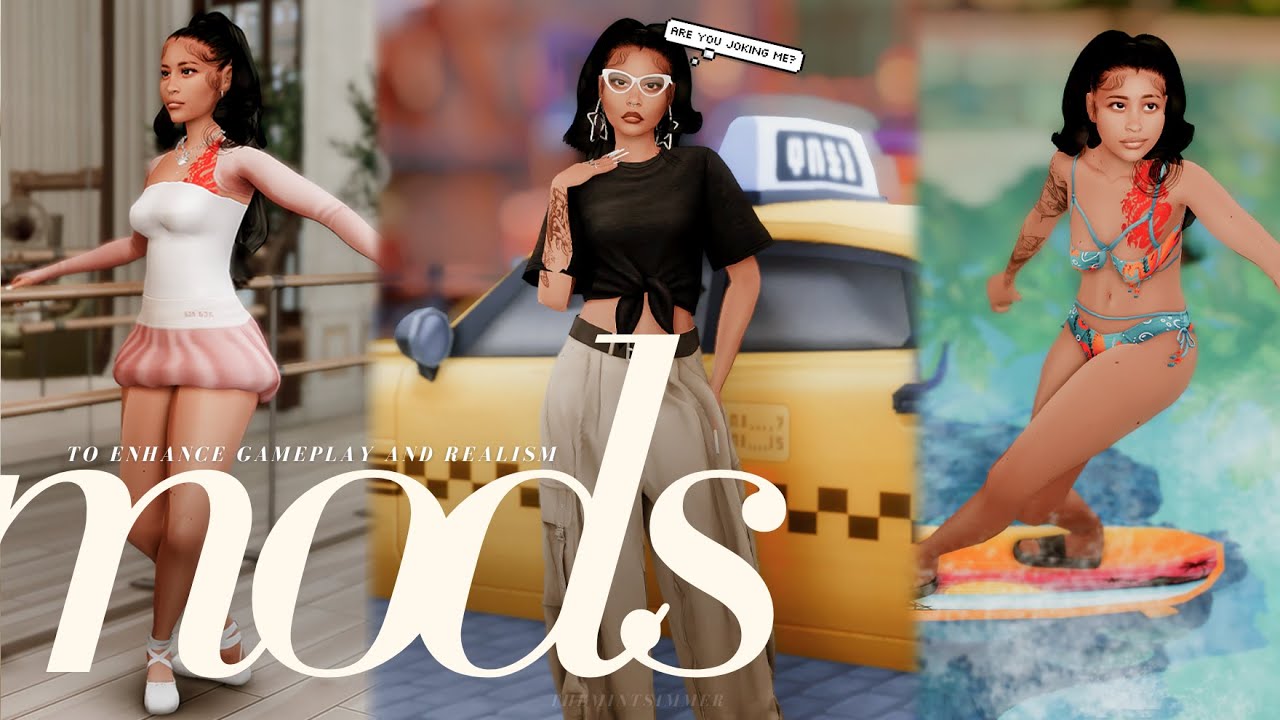 fun mods to enhance realism and gameplay (surfing, taxis, fitness) | the sims 4