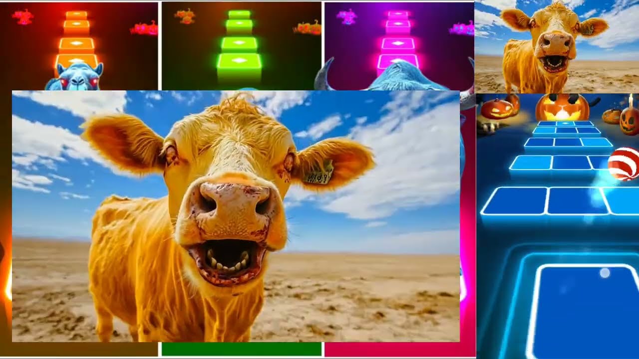 Зомби-верблюд🐫🆚Зомби-орёл🦅🆚Зомби-бык🐂🆚Зомби-корова🐄 | Tiles Hop Animal Dance #tileshopedmrush