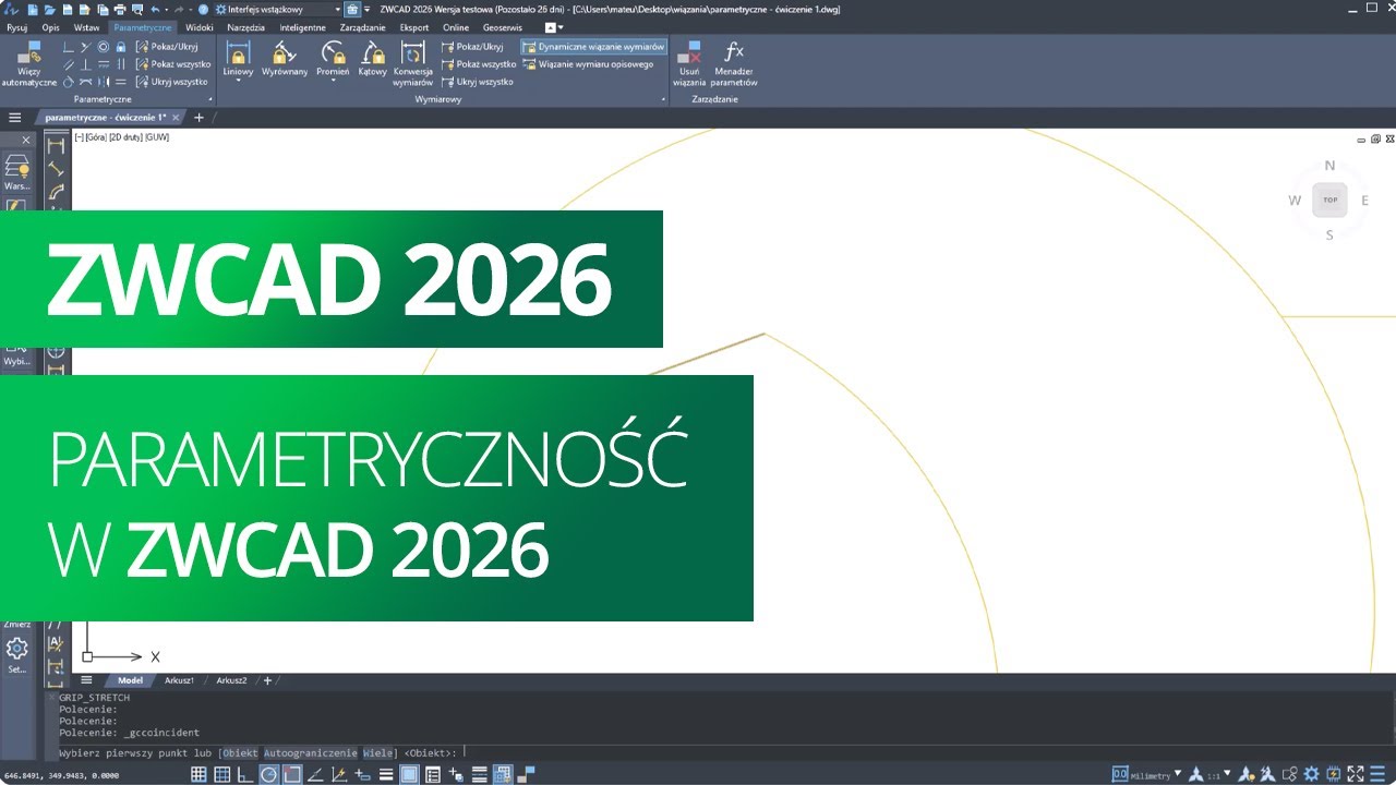 Parametryczność w ZWCAD 2026 - ćwiczenie nr 1