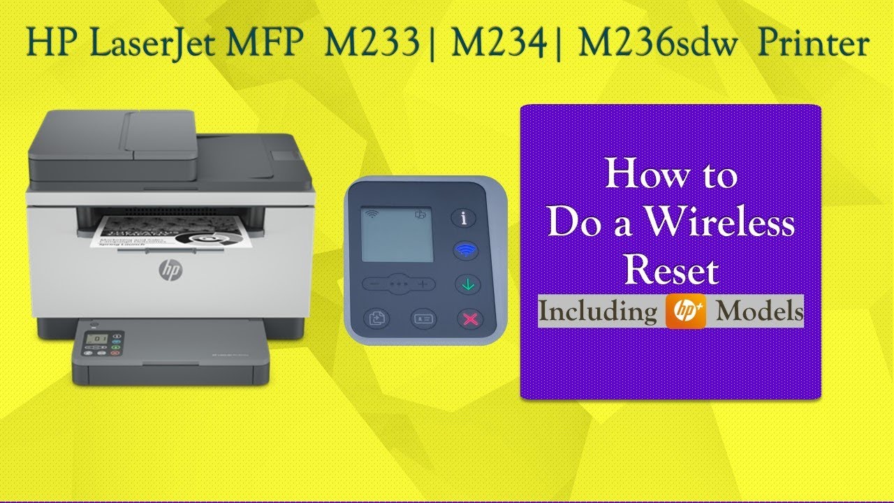 HP LaserJet MFP M233 | M234sdw | M236sdw: как сбросить настройки беспроводной сети до значений по...