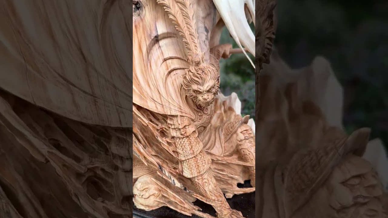 #woodsculpture #woodart #handcarved #woodcarvingart #sculptureart #artreels ##artlover #artwork