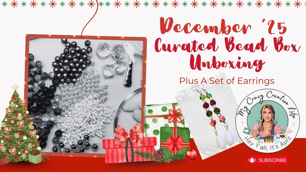 🎄Декабрь 2025: Распаковка подарочного набора бусин Winter Vineyard и набор сережек #curatedbeadbox