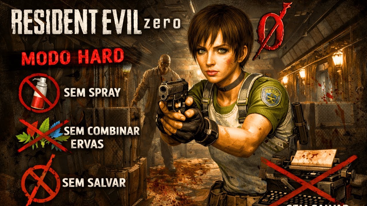 Resident Evil Zero – Dificuldade HARD 🔥 Sem Combinar Ervas, Sem Spray e PERMADEATH - Noite 2