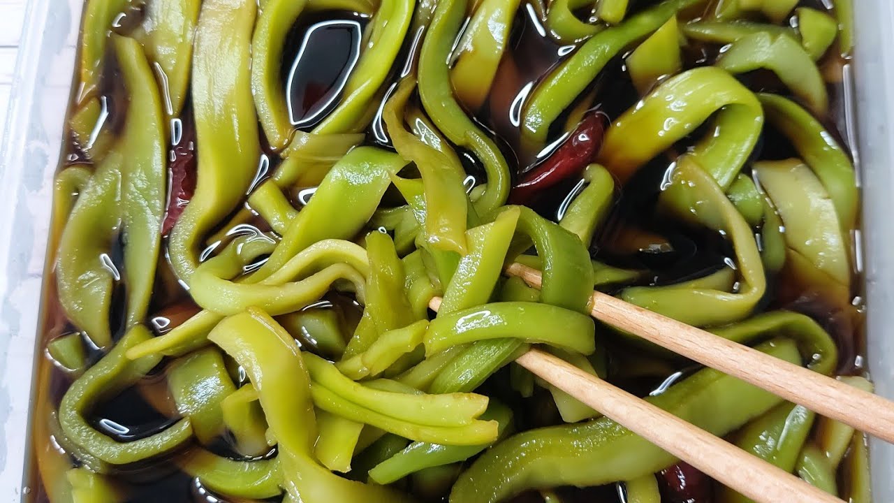 궁채장아찌 오도독식감. 최고의장아찌. 궁채김밥재료. 간장비율