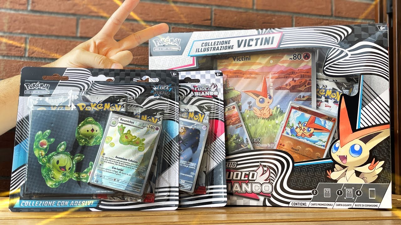 APRO la COLLEZIONE VICTINI e BLISTER di Pokémon LUCE NERA e FUOCO BIANCO