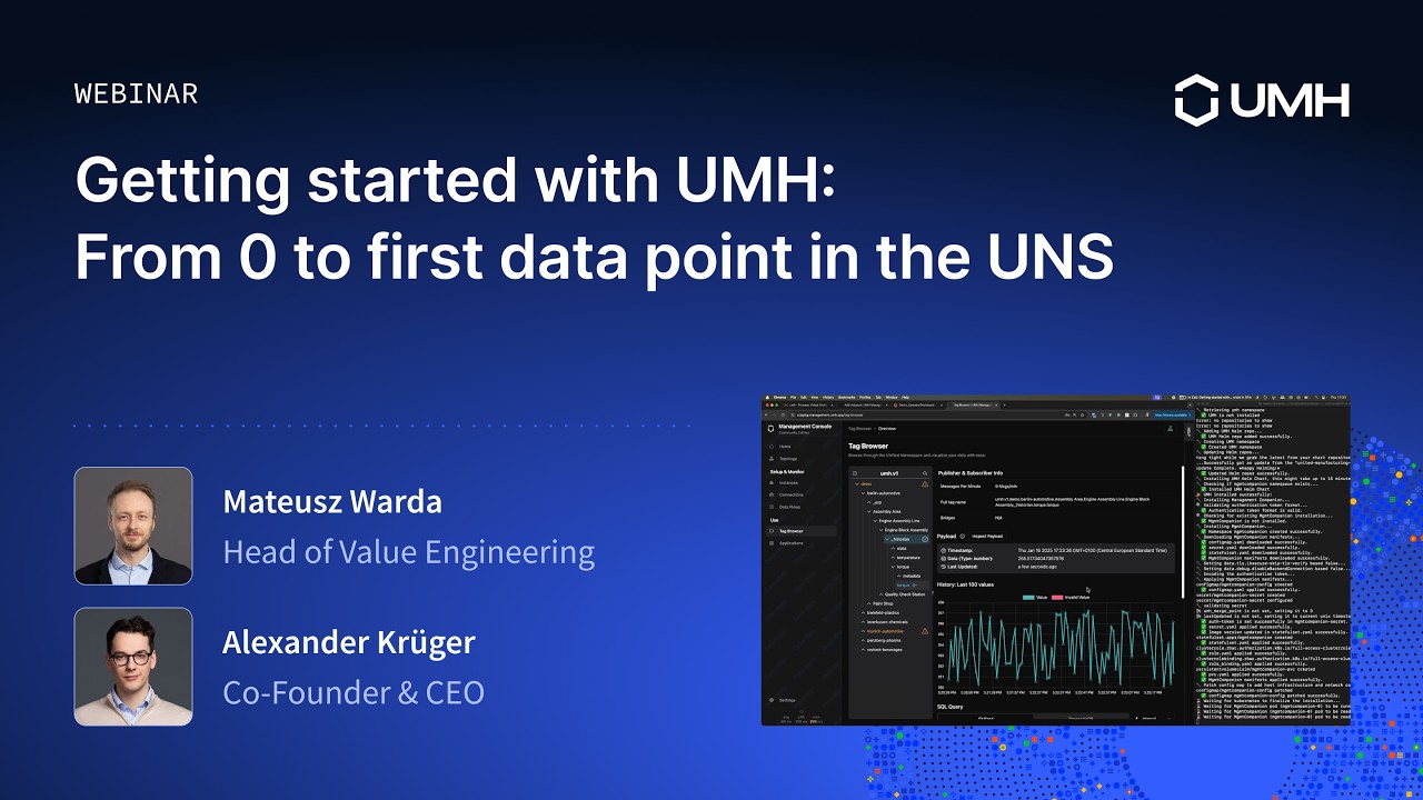 Webinar: Getting started with UMH | From 0 to first data point in the Unified Namespace