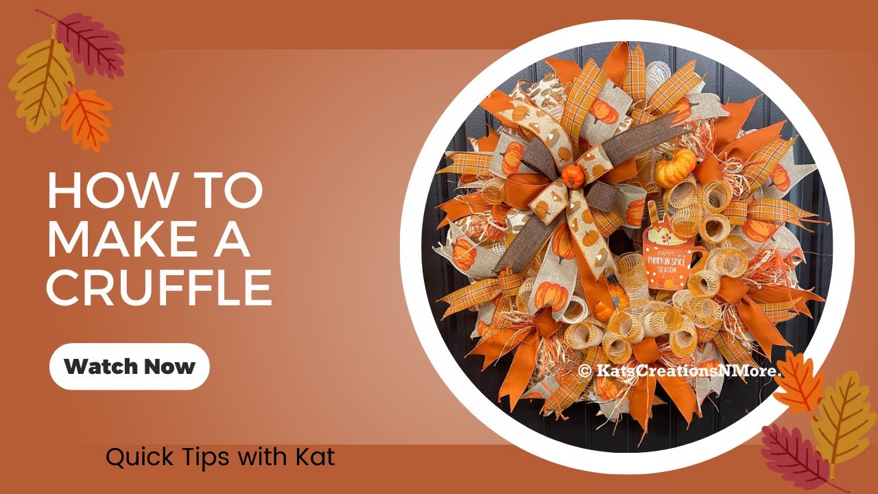 How to Make a Deco Mesh Cruffle Wreath Base with Kat in this Wreath Making DIY Tutorial