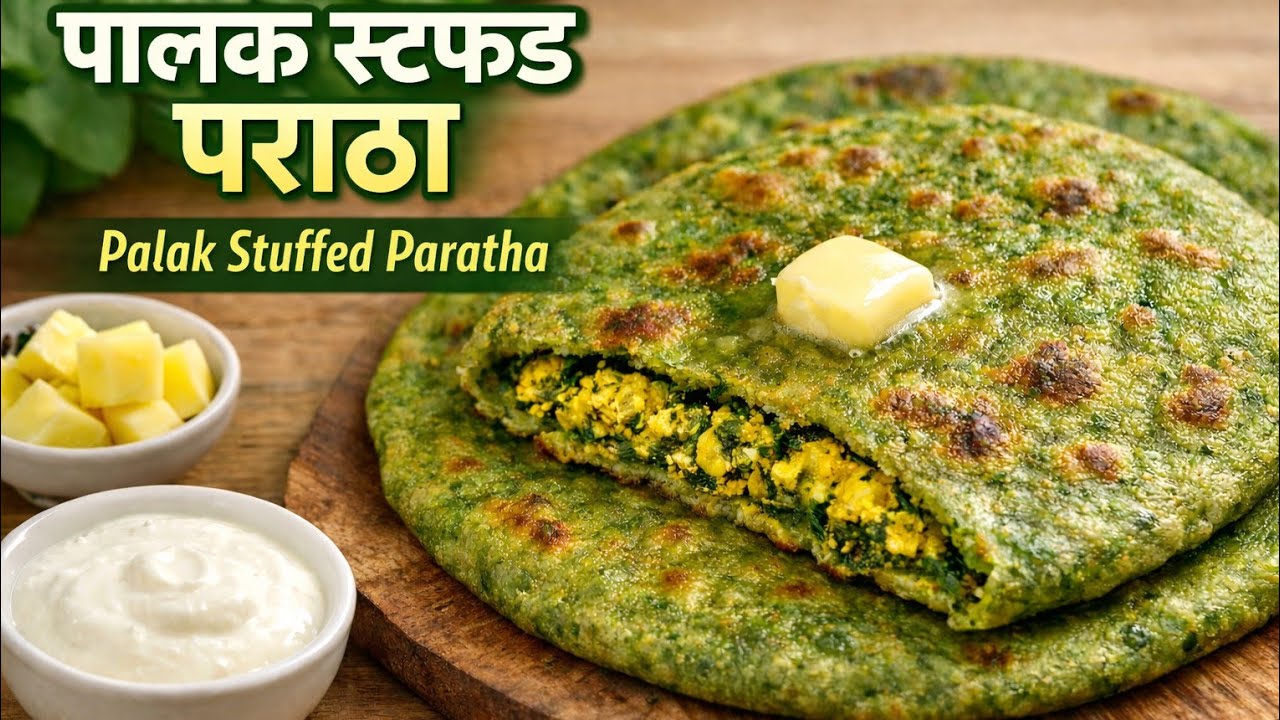 Palak Stuff Paratha | Healthy & Tasty Green Paratha 🥬  Iron se bhara hua palak aur masaledaar aloo