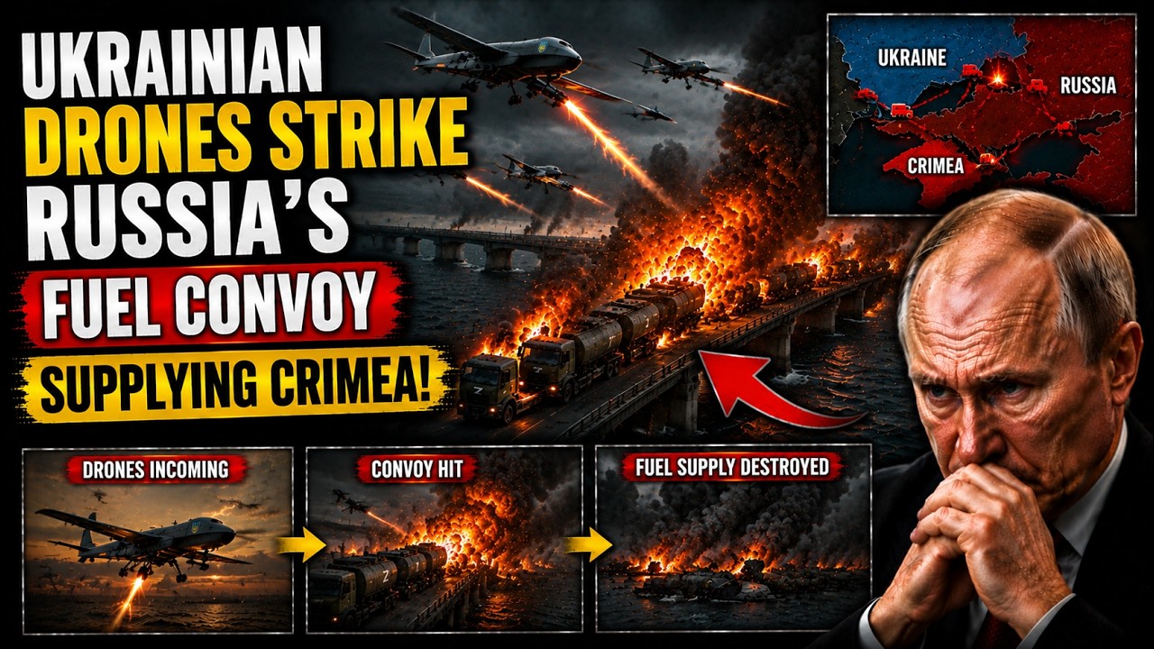 Ukrainian Drones Strike Russia's Fuel Convoy Supplying Crimea