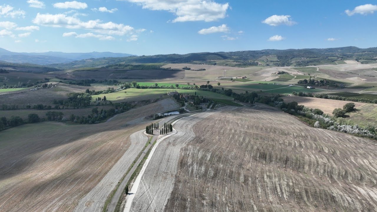 Val D' Orcia Toscana drone footage
