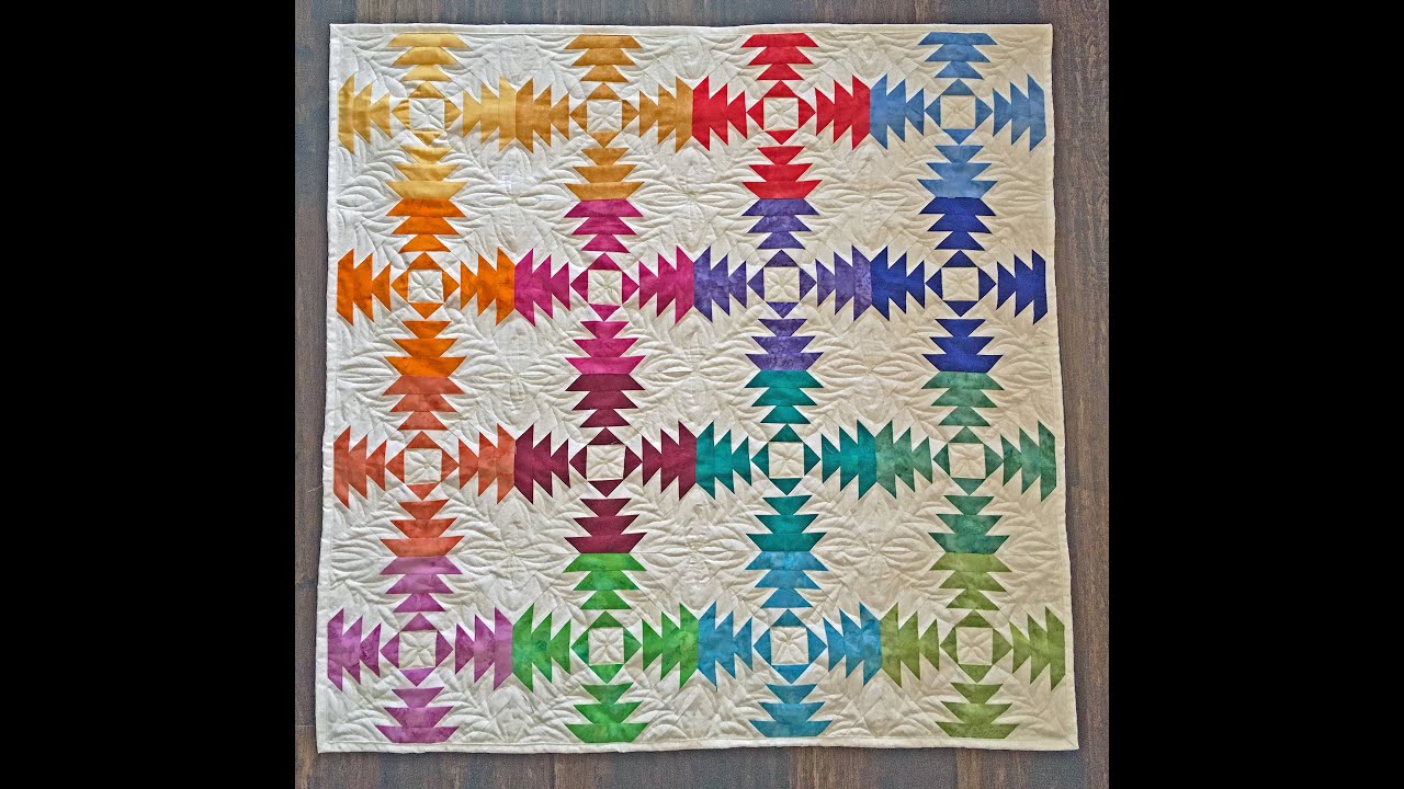 AccuQuilt Pineapple Class Cut Blocks with Free Motion quilting details