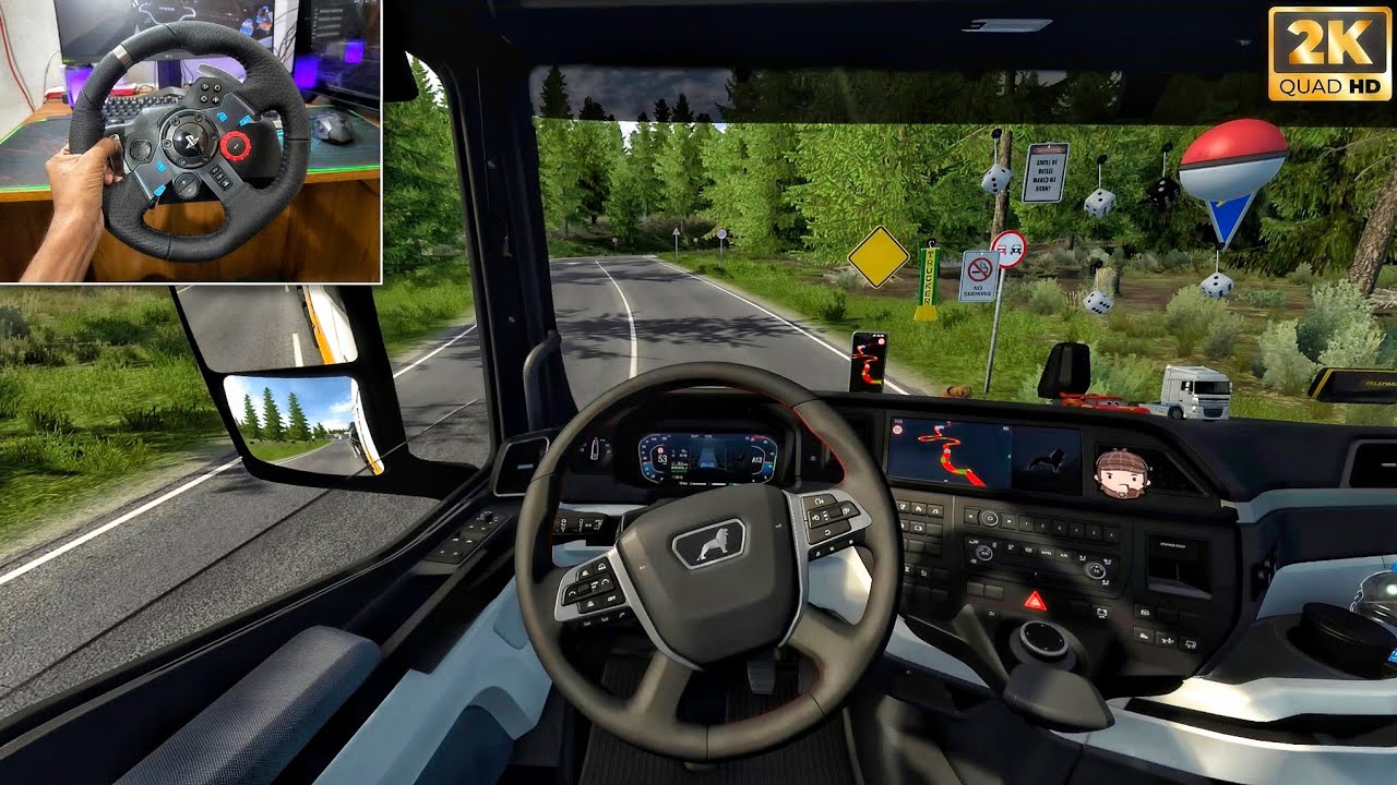 Realstic Truck driving through Romania villages | truck simulator | Logitech g29 setup gameplay 