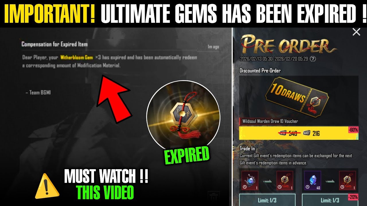 ⚠️Important! Your Ultimate Gems Will Be Expire Soon ( Big Update ) | Bgmi Free Ultimate Gems Trick 