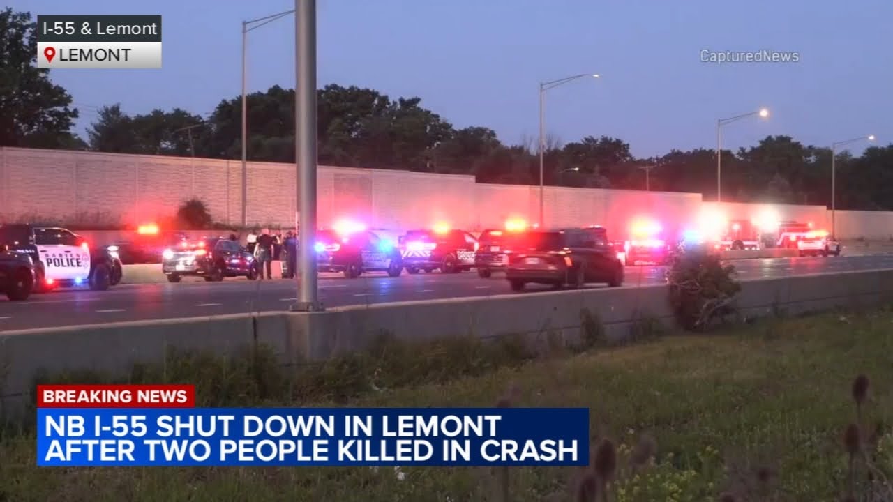 2 killed, 1 injured in crash on I-55, closing northbound lanes, Illinois State Police say
