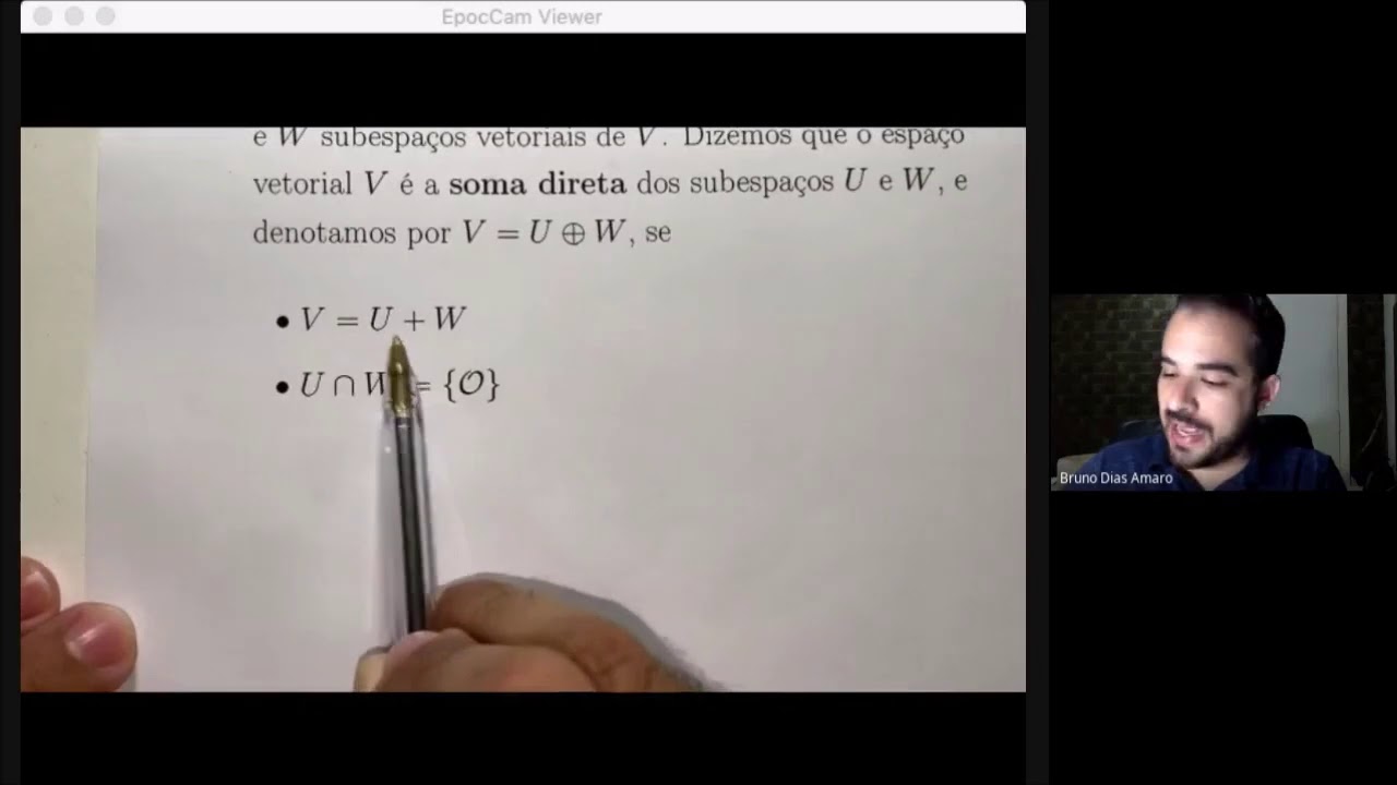 Álgebra Linear - Aula 11: Soma e Intersecção de subespaços. Soma Direta
