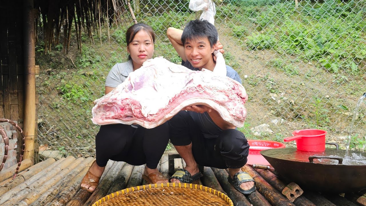 Linh and Dan make their own smoked pork that can be preserved for a year.