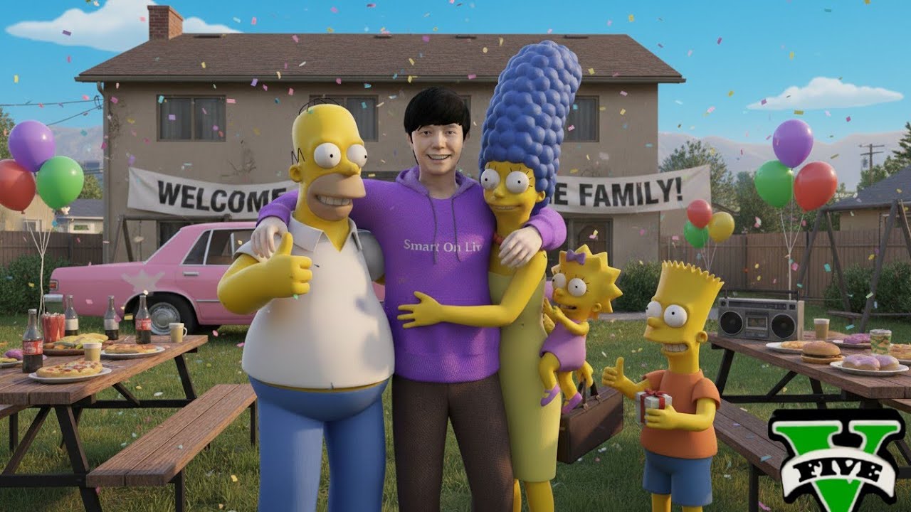 Simpson မိသားစုက ကျွန်တော့်ကို မွေးစားခဲ့တယ် | Simpson Family adopted me in GTA V