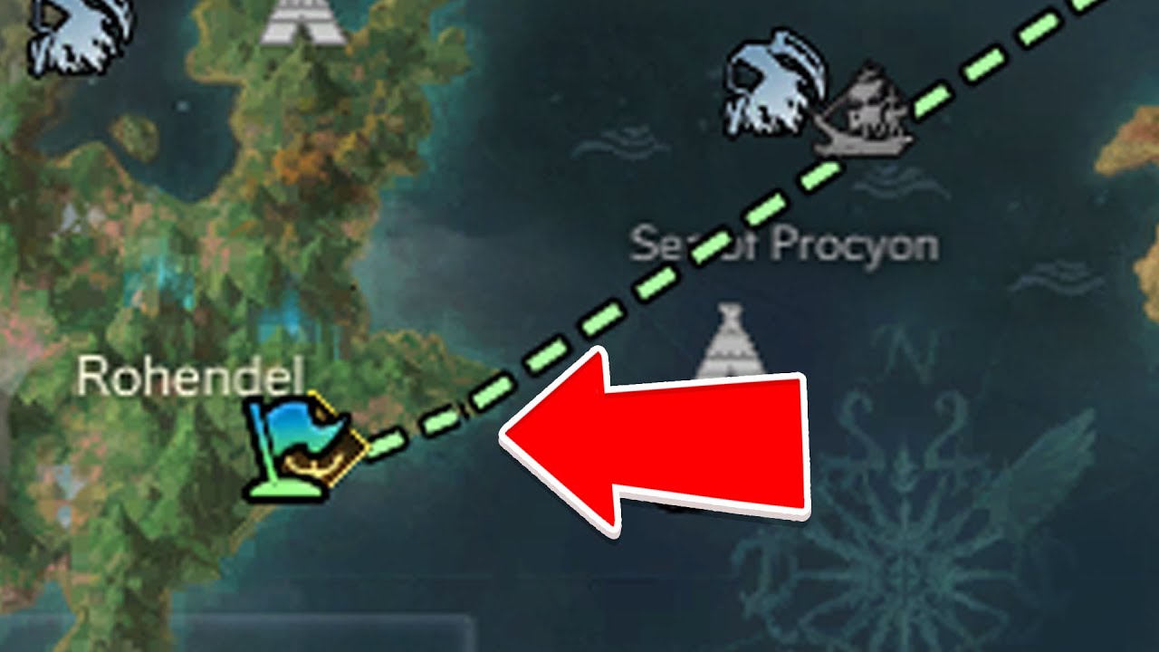 How to go to Rohendel - your destination must be pointed on the ocean that you can sail to lost ark