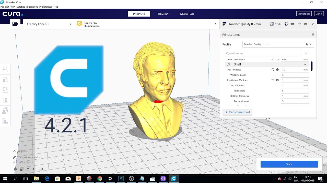 C&oacute;mo configurar Cura 4.2.1 - Tutorial Argento