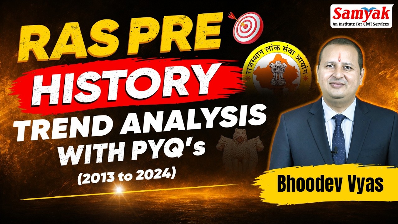 RAS PRE 2026 | History Trend Analysis with PYQs (2013-2024) | Most Important Topics | Samyak IAS
