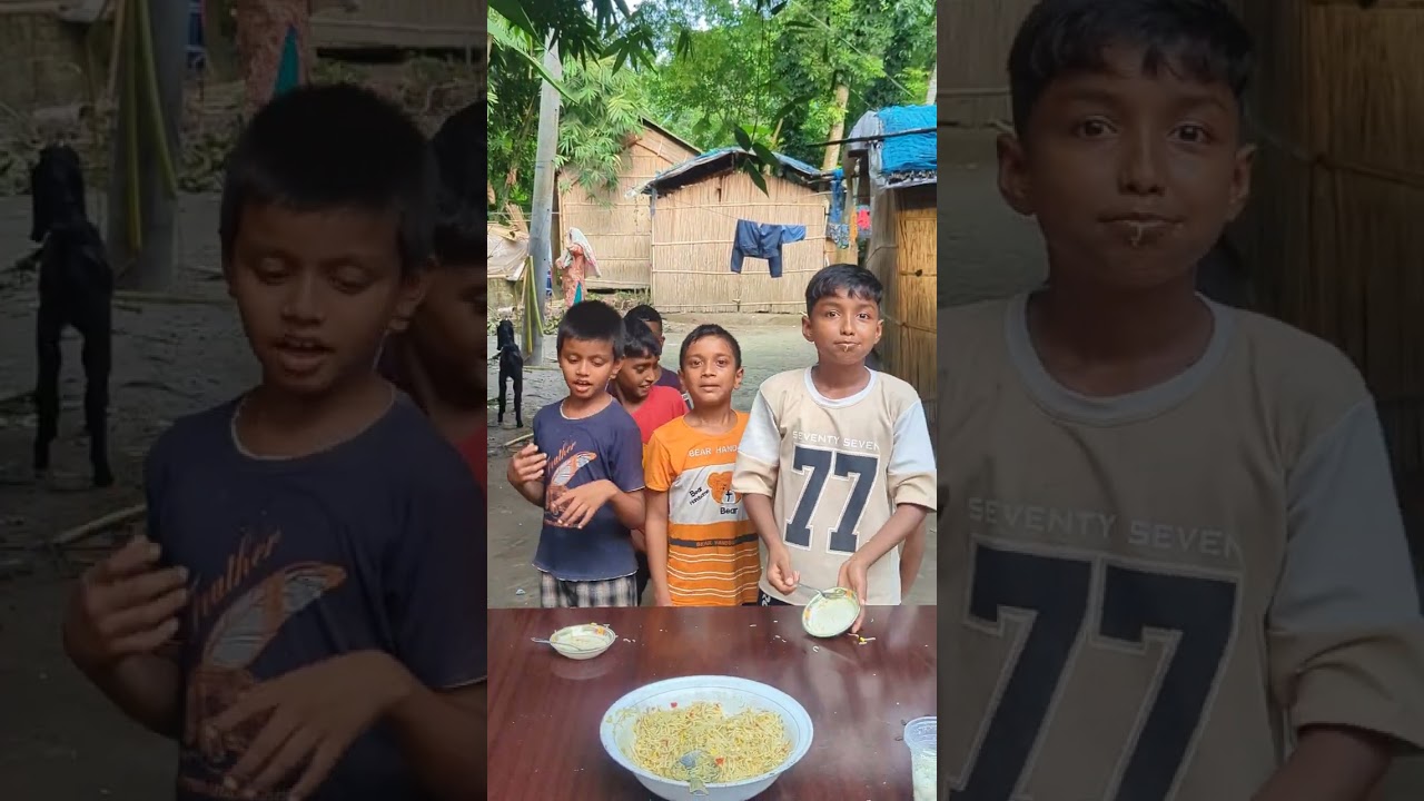 নুডলস খাওয়া দাওয়াত🤪#comedyvideos #village_games 
