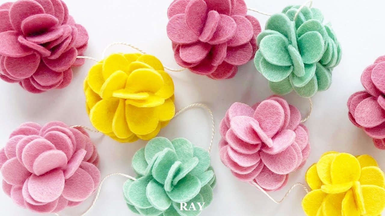 DIY Войлок Цветок Гарланд