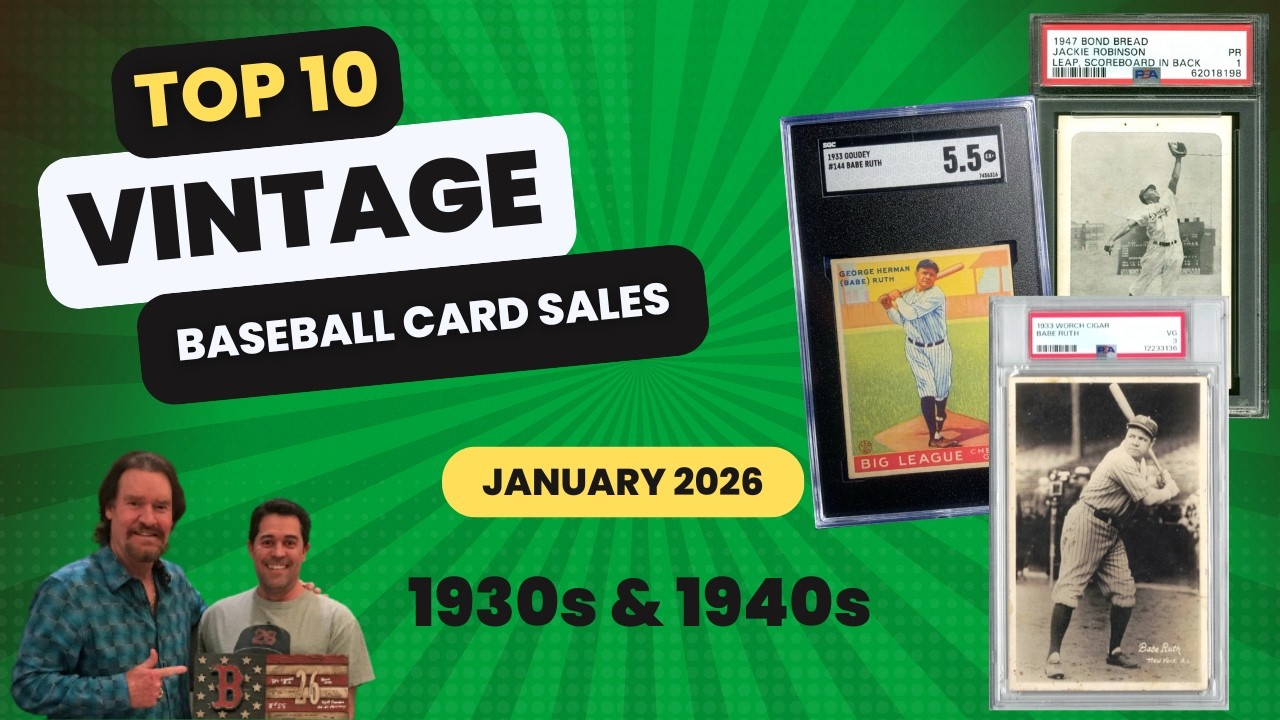 Top 10 Vintage Baseball Card Sales On eBay From the 1930s and 1940s - January 2026