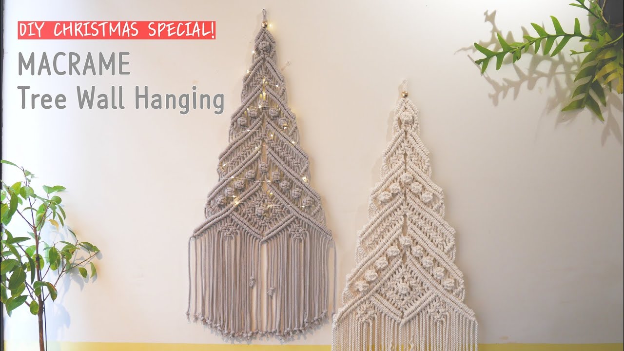 DIY TUTORIAL | Macrame Christmas Tree Wall Hanging | 마크라메 크리스마스 트리 월행잉 만들기