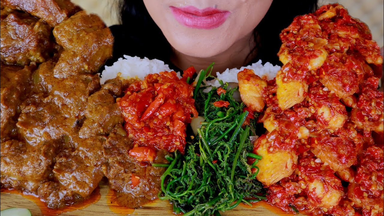 ASMR DAGING KALIO, TUMIS PAKIS, UDANG TOFU | ASMR MUKBANG INDONESIA