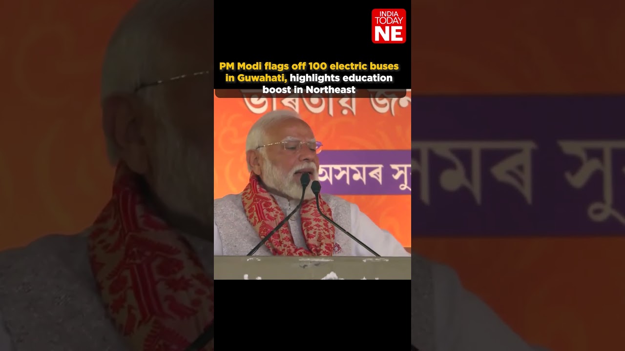 PM Modi flags off 100 electric buses in Guwahati, highlights education boost in Northeast