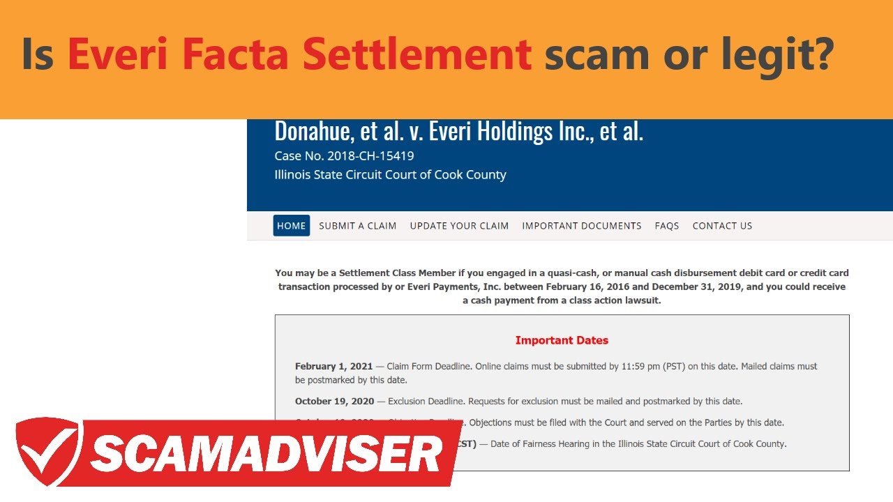 Everi Facta Settlement - scam or legit class action Everi holdings settlement?