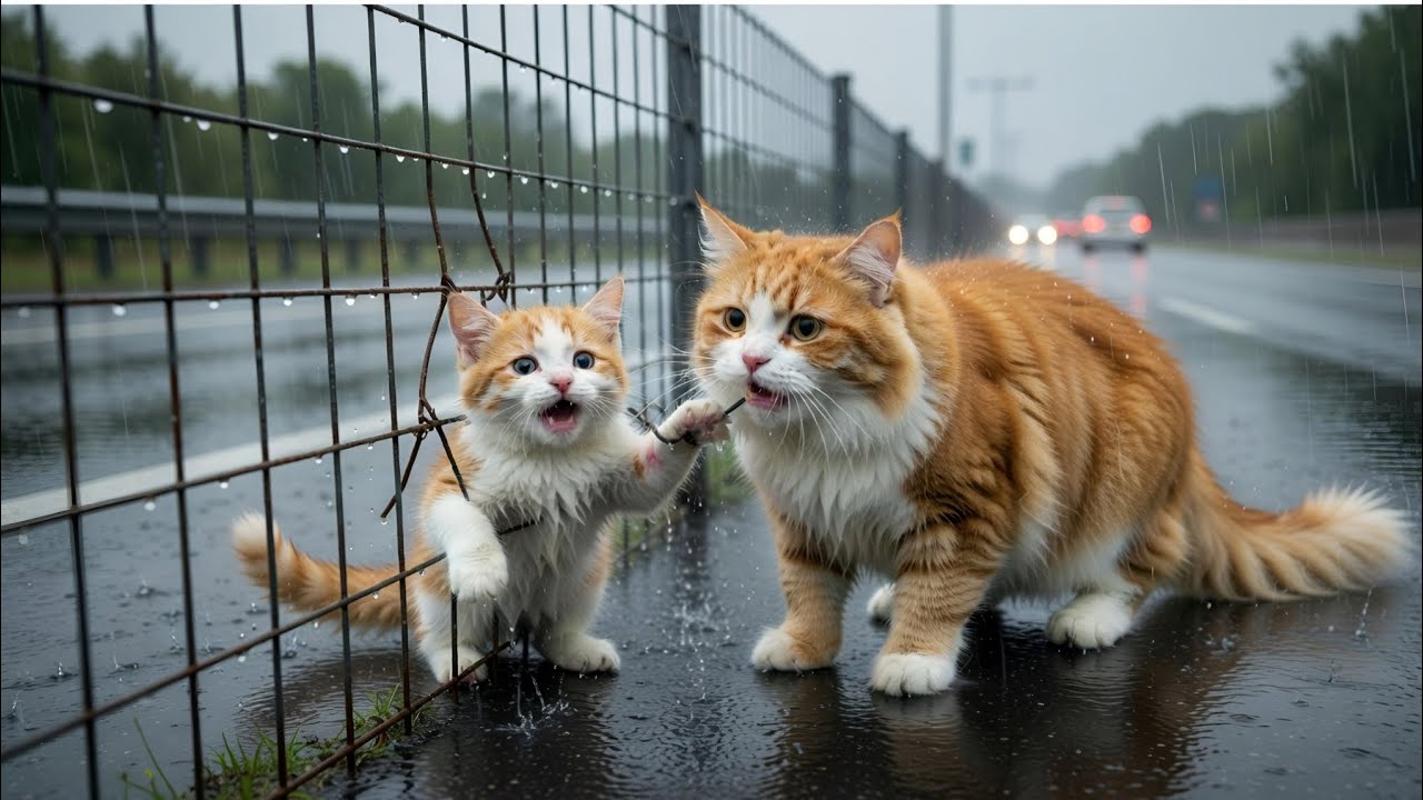 Mother Cat Begged For Help… And A Police Officer Saved Her Trapped Kitten ❤️