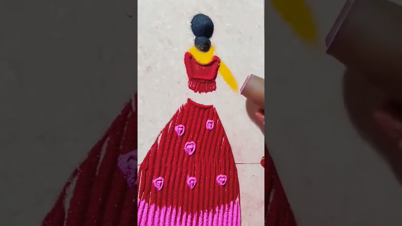 Valentine's day rangoli #rangoli #youtubeshorts #viral #shortsfeed#easyrangoli  #short
