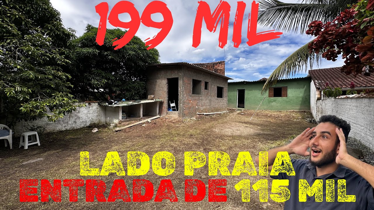 OPORTUNIDADE DE CASA POR 115 MIL DE ENTRADA EM ITANHAEM LADO PRAIA