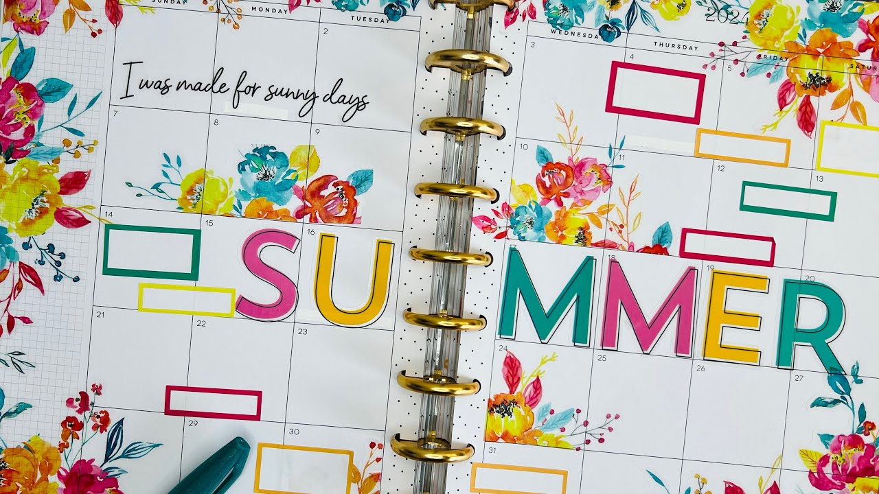 July 2024 | Happy Planner Classic Monthly Calendar | Plan With Me | ​⁠​​​⁠LLP Luxe Summer