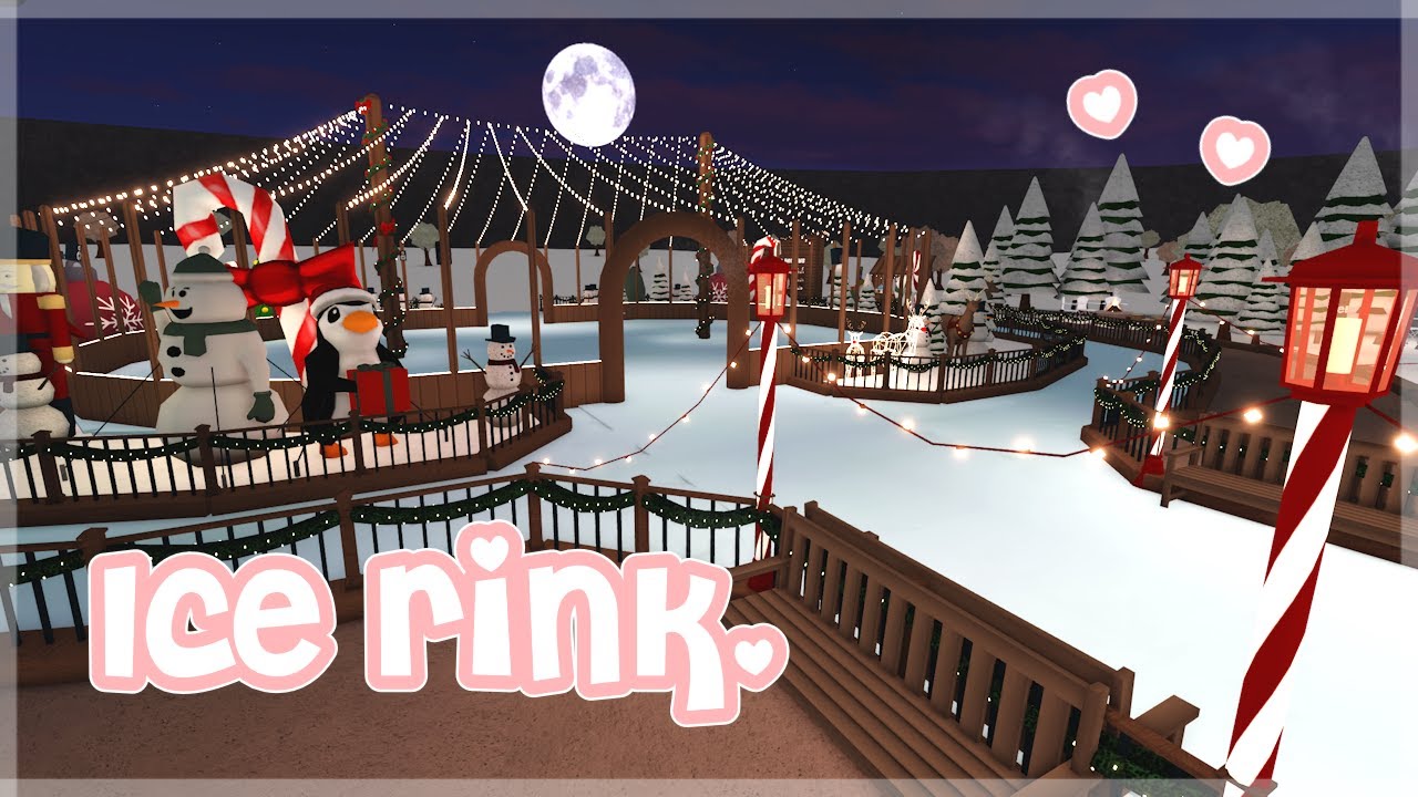 Building a Winter Wonderland part 1: Festive ICE RINK in Bloxburg! ❄️⛸️