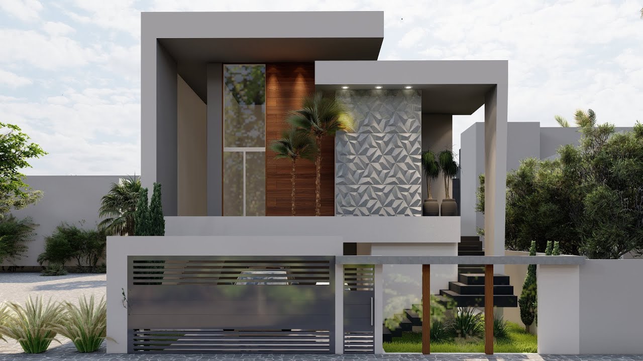 PLANTA 40 - Projeto de Casa com 200m2  em terreno em aclive, com garagem em baixo - lote 12X25