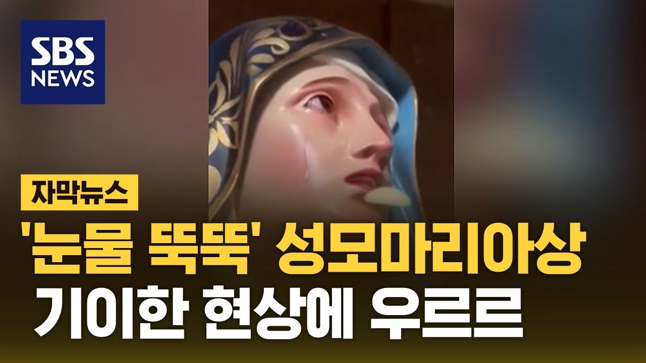'눈물 뚝뚝' 성모마리아상 …기이한 현상에 우르르 (자막뉴스) / SBS