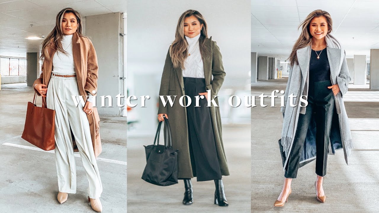 WINTER WORK OUTFIT IDEAS (pants + coats) with Nordstrom | Miss Louie
