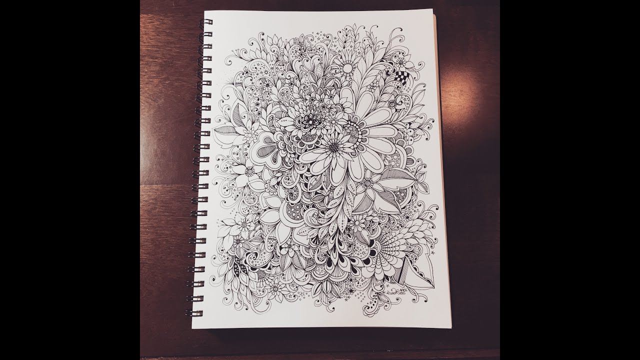 zentangle inspired flowers - doodles by kc