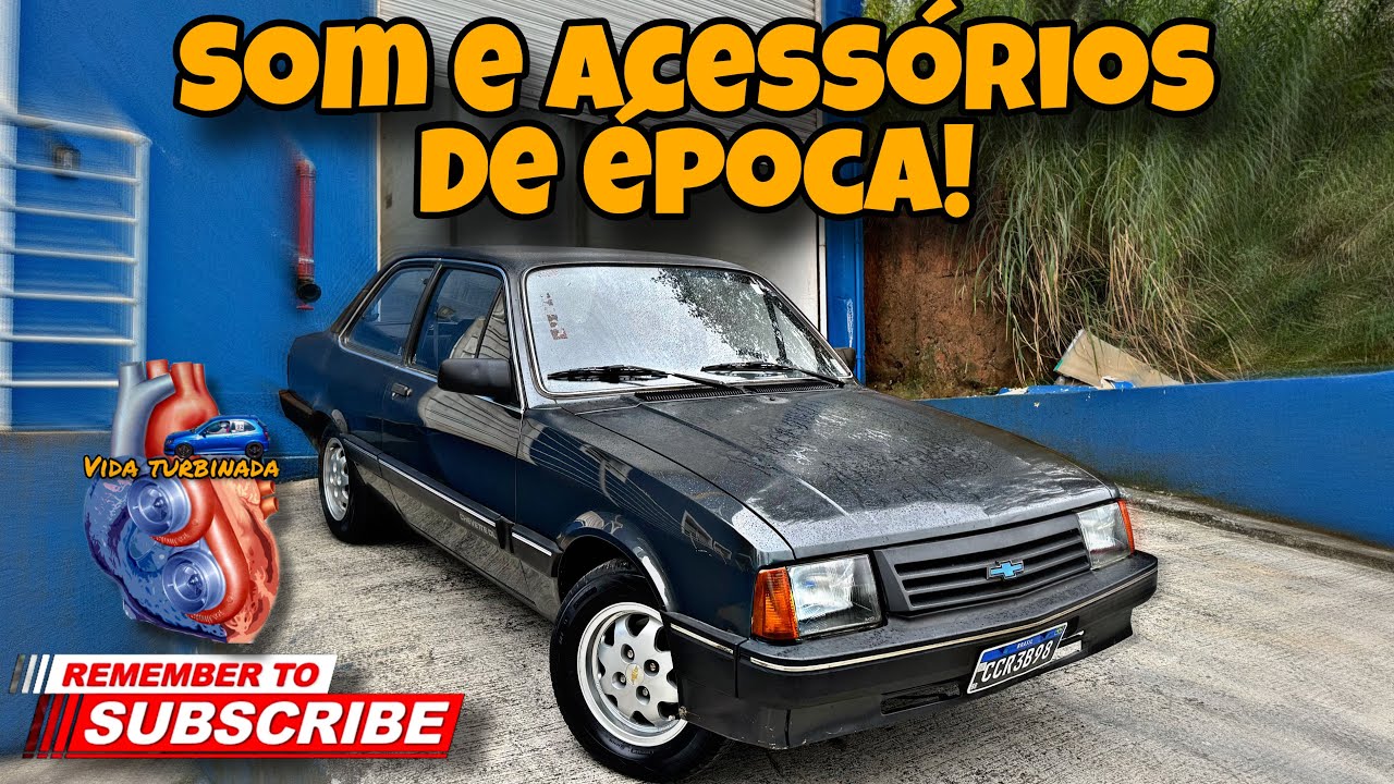 Toca fitas Alpine com disqueteira no Chevette DL. Agora com sonzão de época!