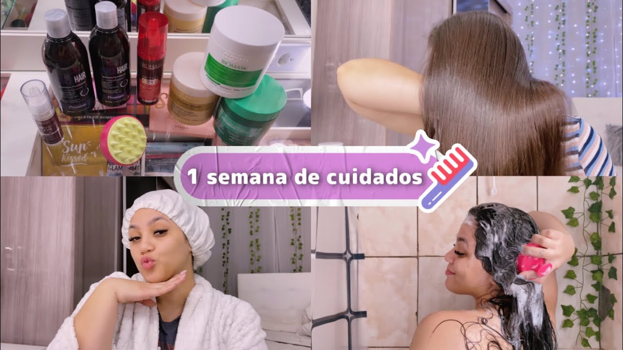 Gravei por 1 semana tudo que fiz no cabelo - cronograma capilar com Prohall Cosmetic ✨💜