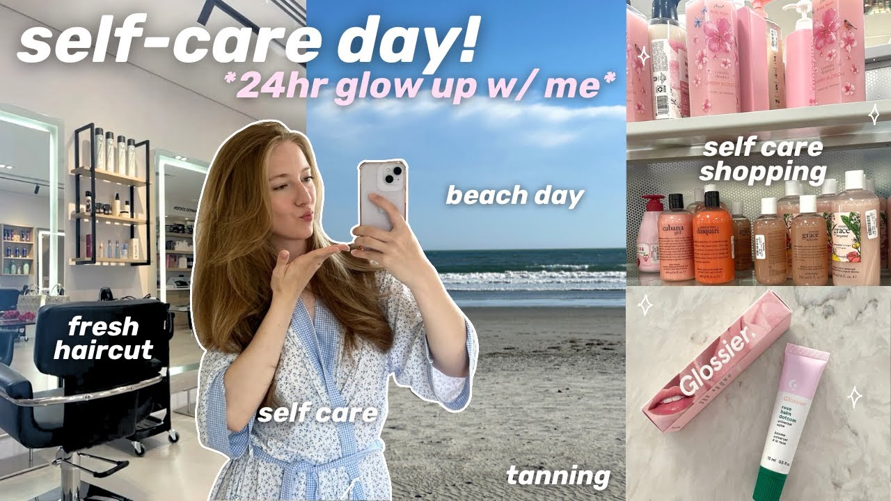 RELAXING SELF CARE DAY + fresh haircut 🫧🧖🏽‍♀️ self care shopping, pamper routine, reset, beach day